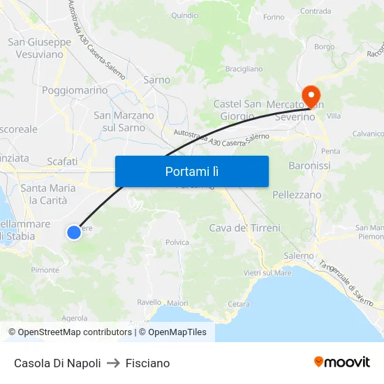 Casola Di Napoli to Fisciano map