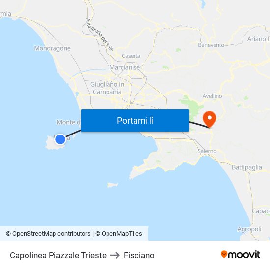 Capolinea Piazzale Trieste to Fisciano map