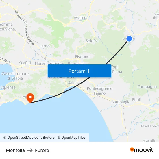 Montella to Furore map