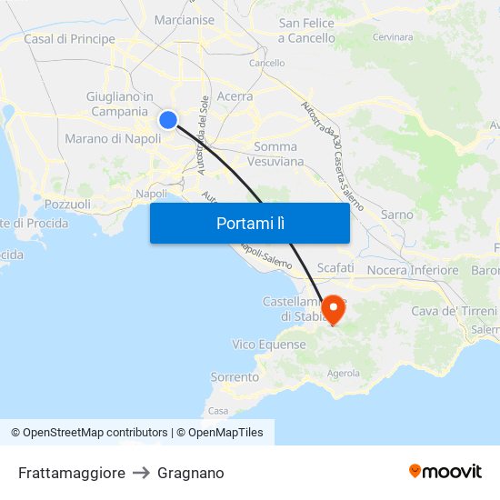 Frattamaggiore to Gragnano map