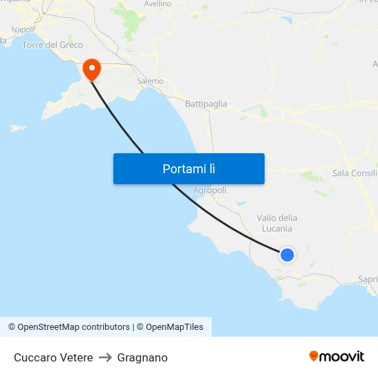Cuccaro Vetere to Gragnano map