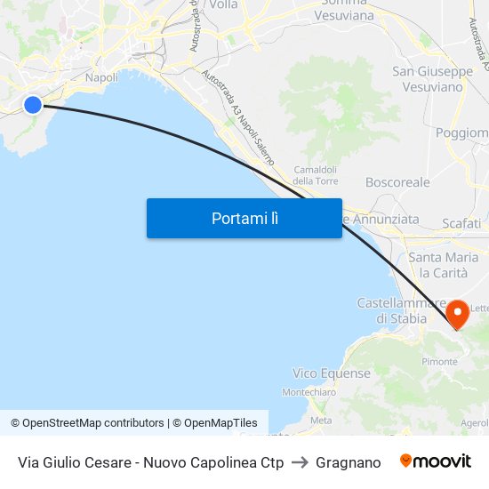 Via Giulio Cesare - Nuovo Capolinea Ctp to Gragnano map