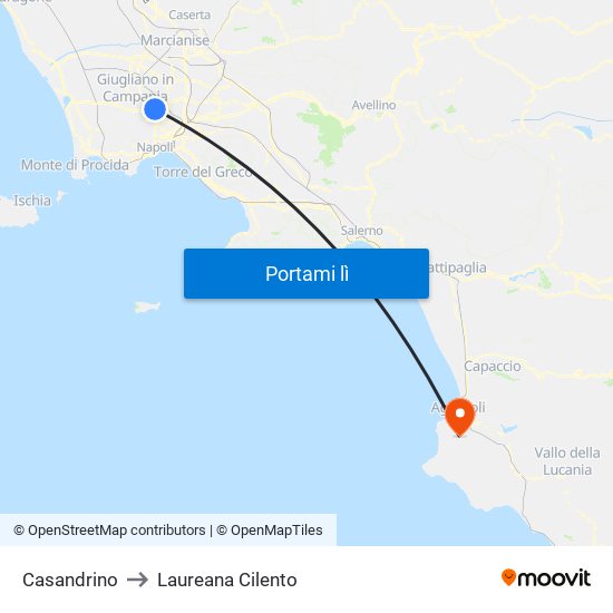 Casandrino to Laureana Cilento map