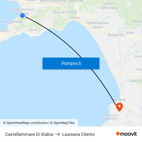 Castellammare Di Stabia to Laureana Cilento map