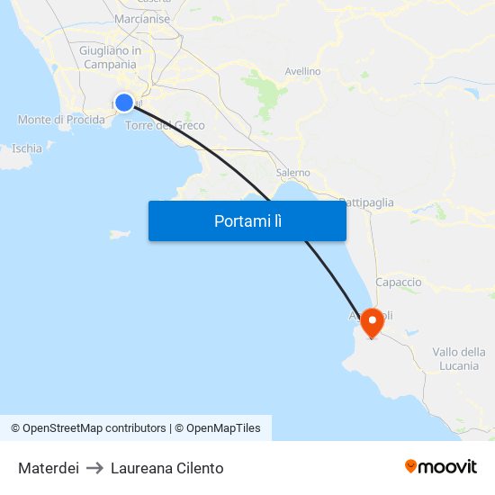 Materdei to Laureana Cilento map