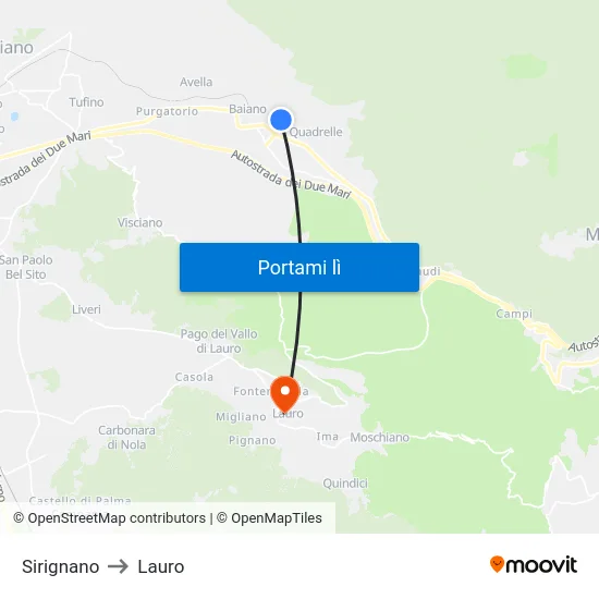 Sirignano to Lauro map