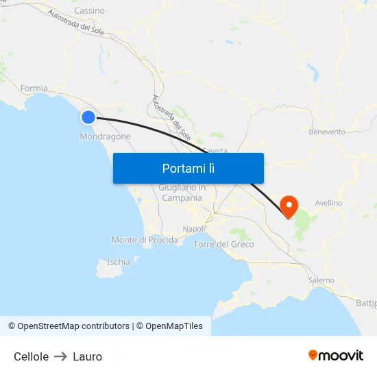 Cellole to Lauro map
