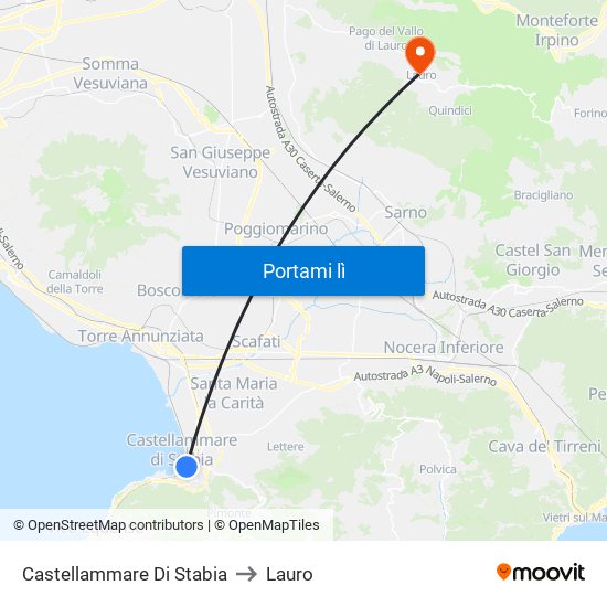 Castellammare Di Stabia to Lauro map