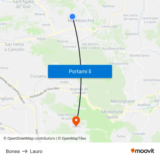 Bonea to Lauro map
