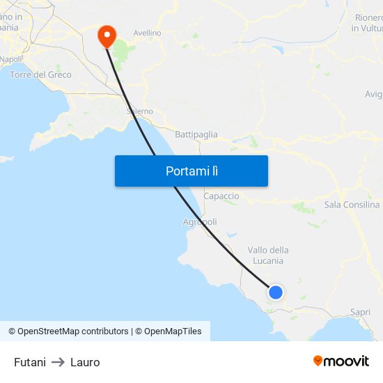 Futani to Lauro map