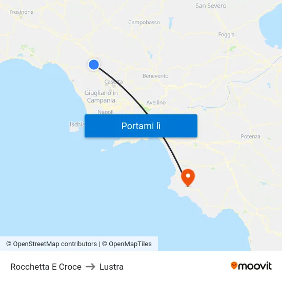 Rocchetta E Croce to Lustra map