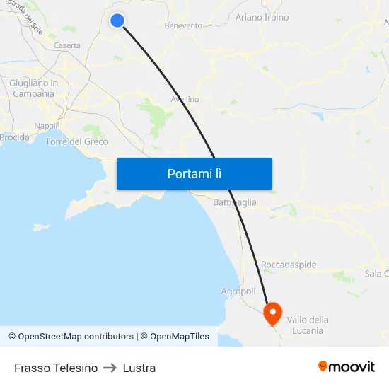 Frasso Telesino to Lustra map