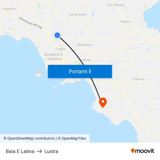 Baia E Latina to Lustra map
