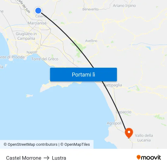 Castel Morrone to Lustra map