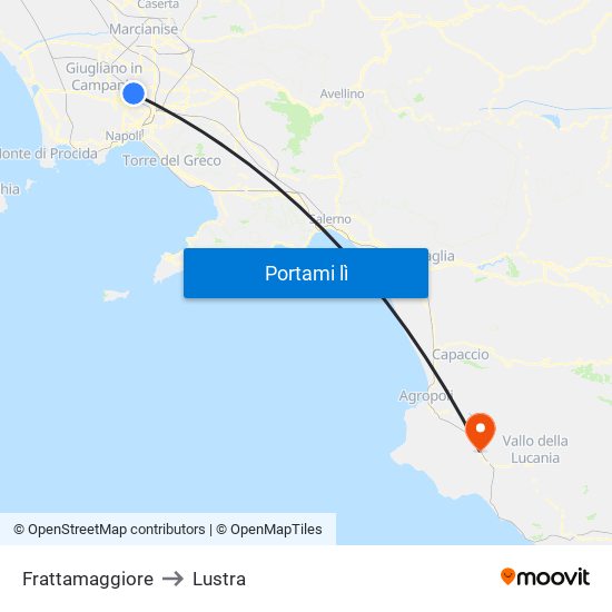 Frattamaggiore to Lustra map