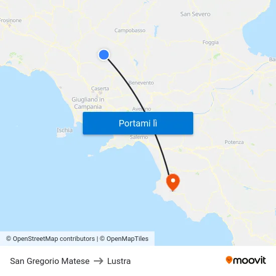 San Gregorio Matese to Lustra map