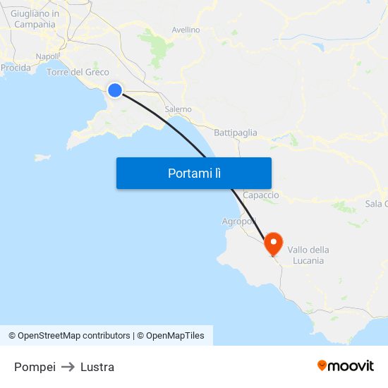 Pompei to Lustra map