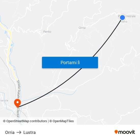 Orria to Lustra map