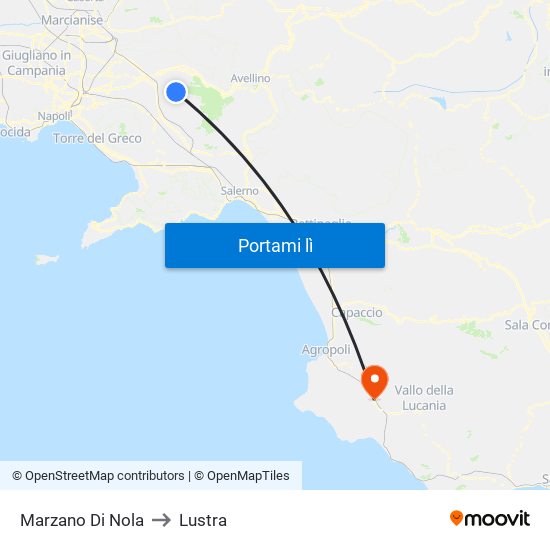 Marzano Di Nola to Lustra map