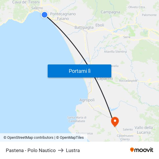 Pastena  - Polo Nautico to Lustra map