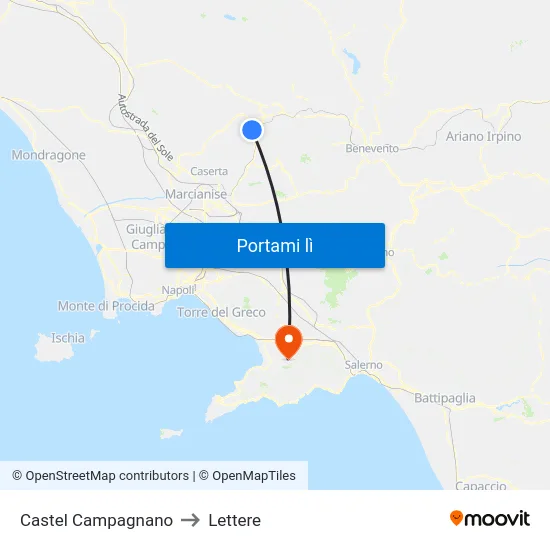Castel Campagnano to Lettere map