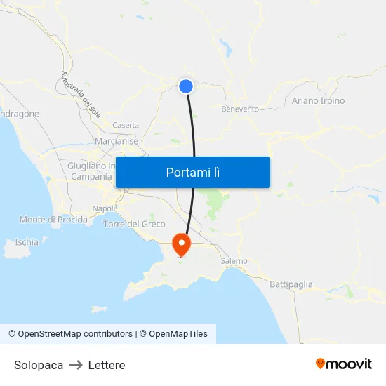 Solopaca to Lettere map