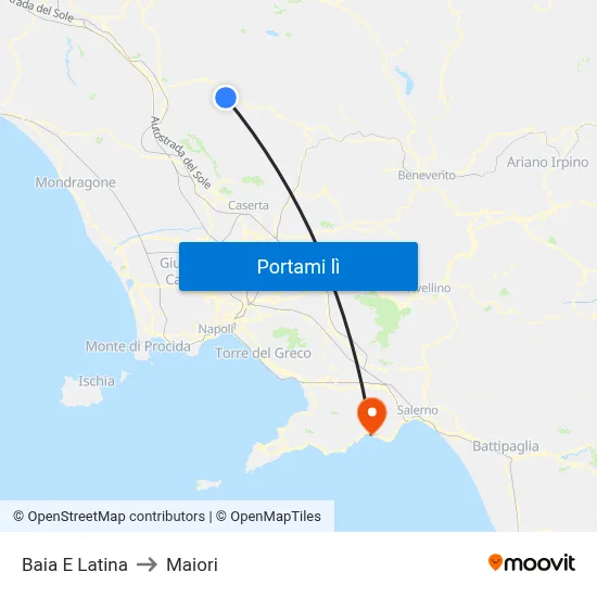 Baia E Latina to Maiori map