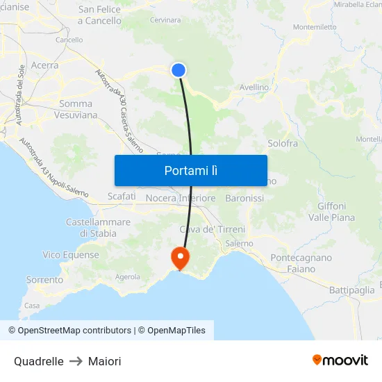 Quadrelle to Maiori map