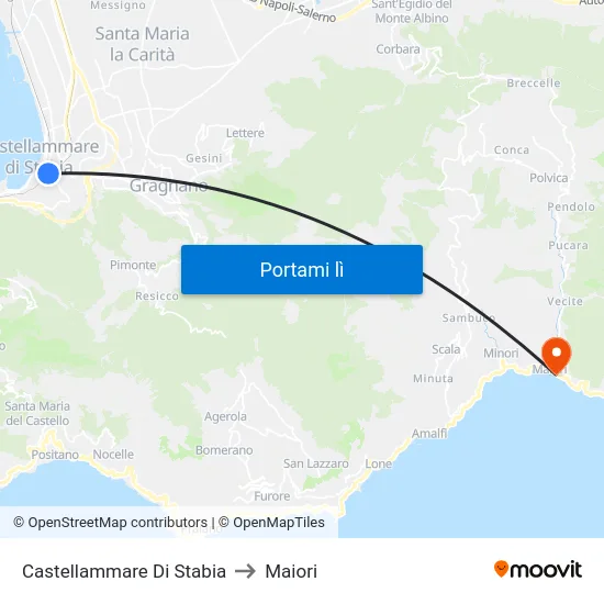 Castellammare Di Stabia to Maiori map