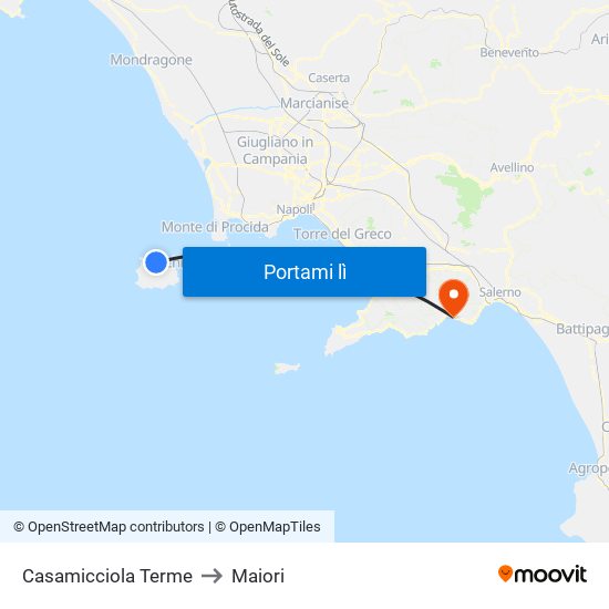 Casamicciola Terme to Maiori map