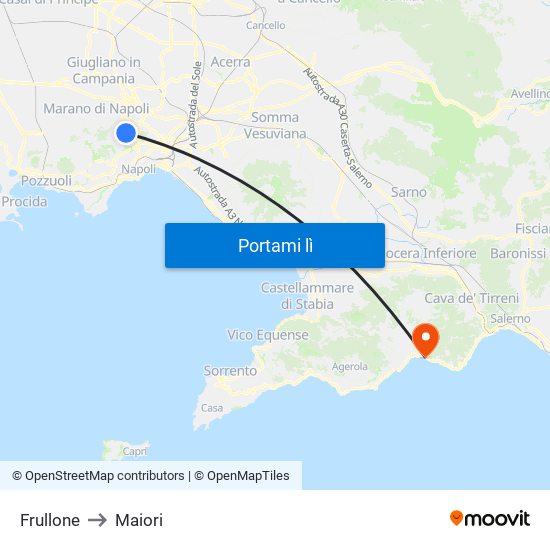 Frullone to Maiori map