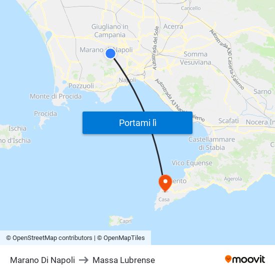 Marano Di Napoli to Massa Lubrense map