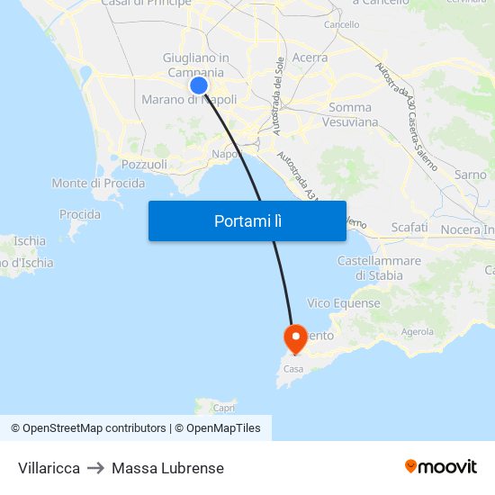 Villaricca to Massa Lubrense map