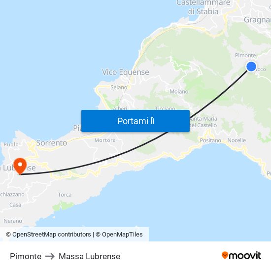 Pimonte to Massa Lubrense map