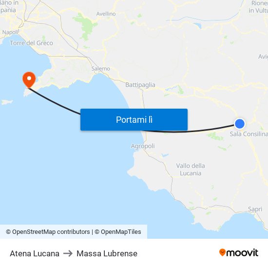Atena Lucana to Massa Lubrense map