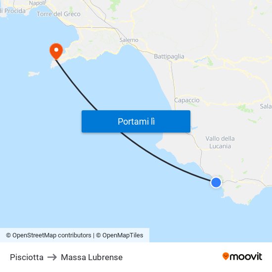 Pisciotta to Massa Lubrense map