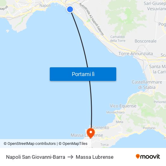 Napoli San Giovanni-Barra to Massa Lubrense map