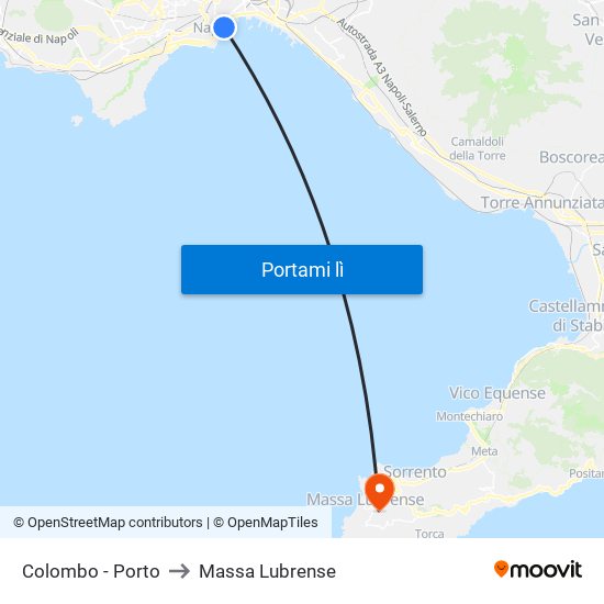 Colombo - Porto to Massa Lubrense map