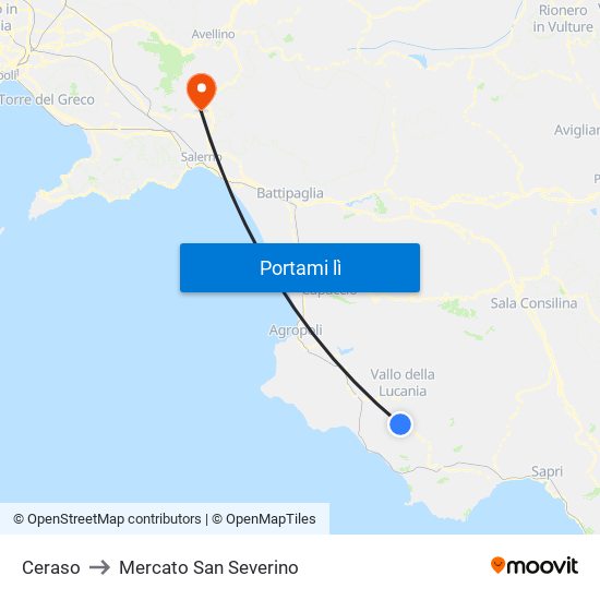 Ceraso to Mercato San Severino map