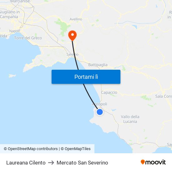 Laureana Cilento to Mercato San Severino map