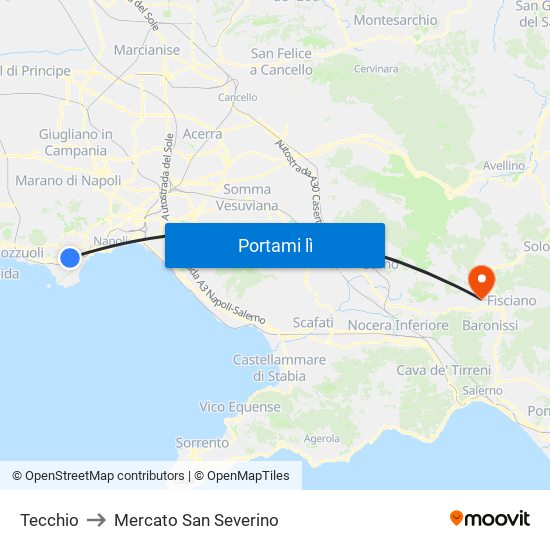 Tecchio to Mercato San Severino map