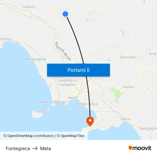 Fontegreca to Meta map