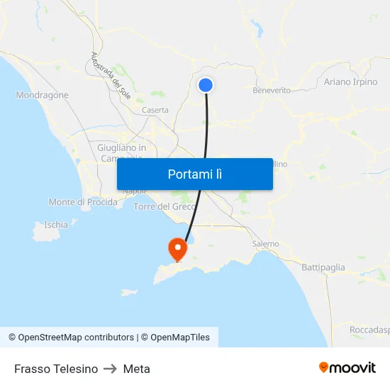 Frasso Telesino to Meta map