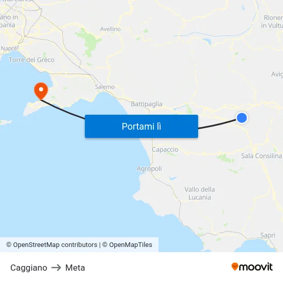 Caggiano to Meta map