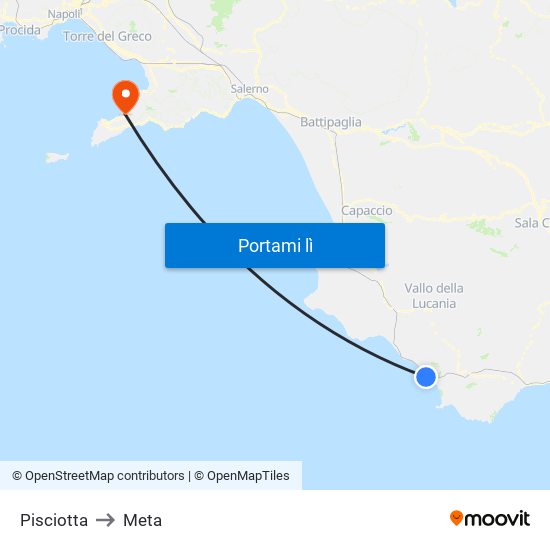 Pisciotta to Meta map