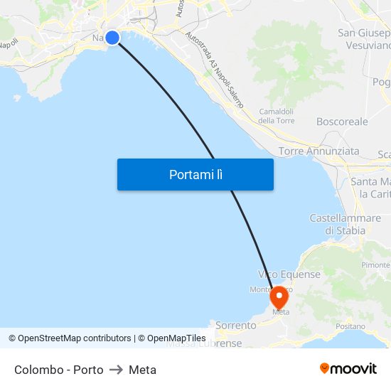 Colombo - Porto to Meta map