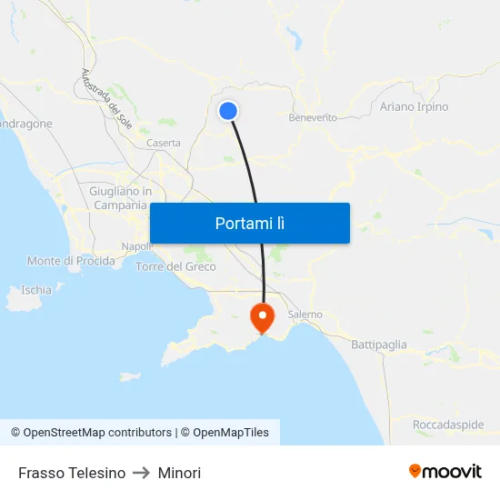Frasso Telesino to Minori map