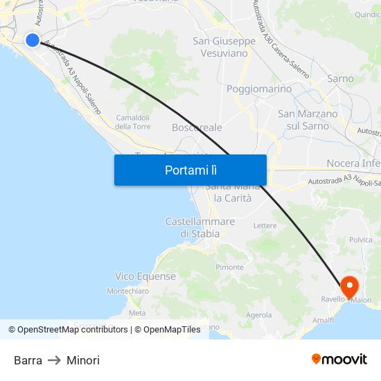 Barra to Minori map