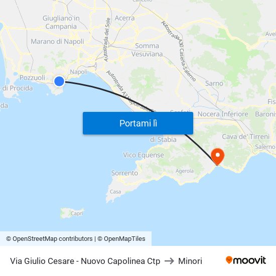 Via Giulio Cesare - Nuovo Capolinea Ctp to Minori map