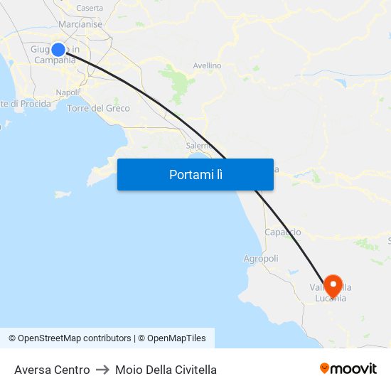 Aversa Centro to Moio Della Civitella map